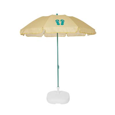 Fold parasol en toile jaune tongs ø160
