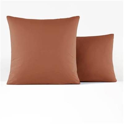 Nariosce taie d'oreiller unie percale de coton terre de sienne 50x70