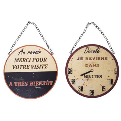 Panneau de porte "Je reviens "