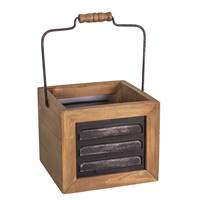 Porte couverts Industriel fer et bois