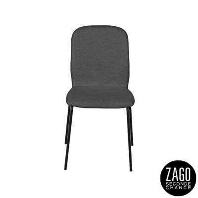 Sense chaise en tissu gris foncé piètement métal noir