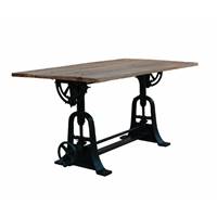 Arty table à manger industrielle en bois de manguier et métal noir 180cm