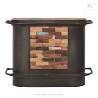 Nautical bar central bois de bateau recycl L144cm
