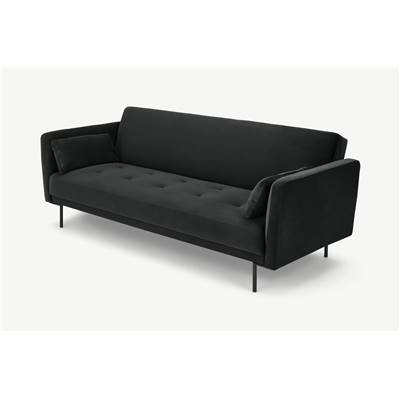 Harlow clic-clac 3 places, velours gris mirage