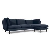 Wes canapé d'angle droit velours gris colline