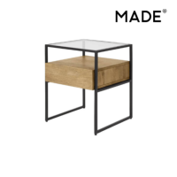 Kilby table de chevet bois de manguier clair et noir