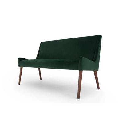 Higgs banc tapissé velours vert sapin