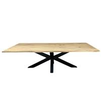 Anatole table à manger 260x110cm bois de manguier et pieds croisés métal noirs