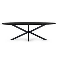 Taalika table à manger ovale en manguier noir et métal 240cm