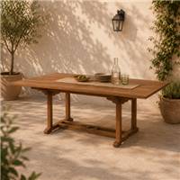Java table à manger rectangulaire extensible en teck 180/240 cm