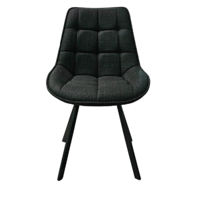 Telma chaise en tissu chenille kaki piètement noir
