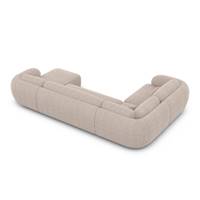 Bulane canapé panoramique droit en tissu texturé beige