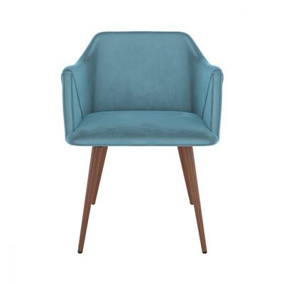 Konna chaise avec accoudoirs en velours bleu