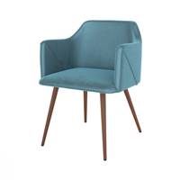Konna chaise avec accoudoirs en velours bleu