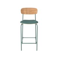 Helda chaise ilot central en tissu bleu canard H65