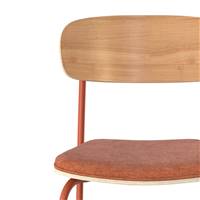 Helda chaise de bar métal et tissu terracotta