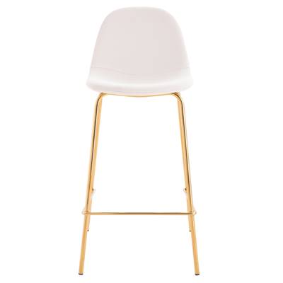 Vladi chaise de bar en cuir synthétique blanc H65