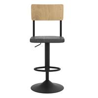 Glavo chaise de bar rglable en bois clair et noir