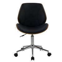 Aos chaise de bureau pivotante en bois et PU noir