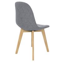 Wol chaise scandinave gris clair et pieds bois d'hêtre