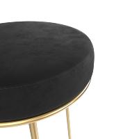 Jevon tabouret de bar en velours noir et pied en métal doré H63