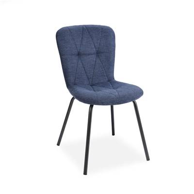 Emma chaise en tissu polyester bleu cobalt
