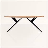 Gaiba table ovale 8 personnes en bois d'acacia et pieds en métal