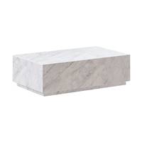 Isabella table basse rectangulaire en marbre blanc