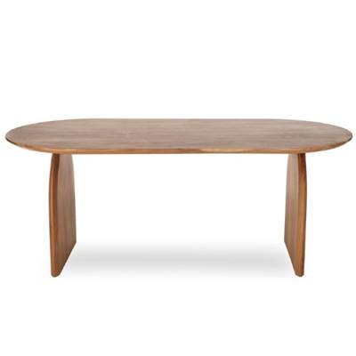 Nerja table à manger ovale 200cm pieds droits pleins