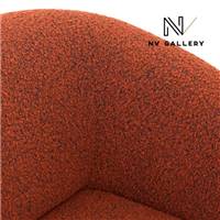 Vico fauteuil en tissu bouclé rouille
