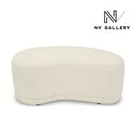 Arthur pouf en tissu bouclé écru L100