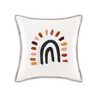 Chik coussin carré 40x40 coton blanc arc-en-ciel