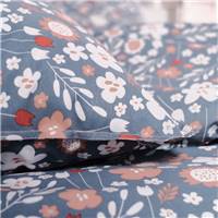 Sunshine parure de lit 220x240 coton imprimé fleurs bleues et roses 12.2