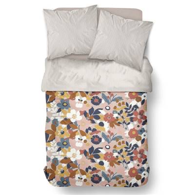 Sunshine parure de lit 220x240 coton imprimé fleurs rouge jaune rose bleu 14.17
