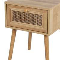 Bali table de chevet 1 tiroir en bois et rotin H55cm