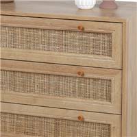 Bali commode 3 tiroirs bois et rotin H79