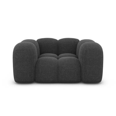 Cotton fauteuil 1 place en tissu texturé gris anthracite