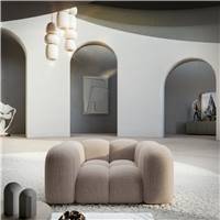 Cotton fauteuil 1 place en tissu texturé beige