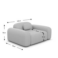 Buccana fauteuil en tissu bouclé blanc