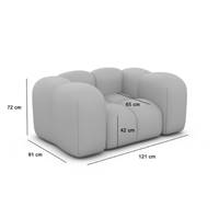 Cotton fauteuil 1 place en tissu bouclé blanc