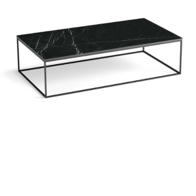 Hélix table basse métal et marbre noir