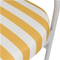 Briel chaise d'extérieur en tissu rayé jaune et blanc