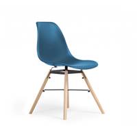 Maureen chaise scandinave bleu pétrole bois et métal