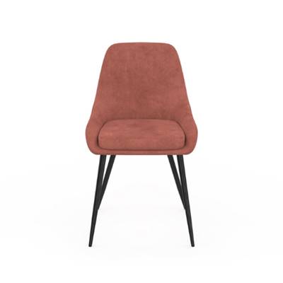 Elena chaise en velours terracotta et métal noir