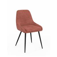 Elena chaise en velours terracotta et métal noir