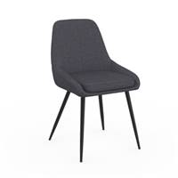 Annah chaise en tissu gris foncé et pieds noirs