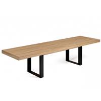 Eiko table à manger extensible 200-300 bois et noir