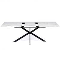 Lacky table à manger effet marbre extensible 160-200 pieds croisés