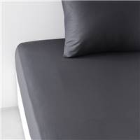 Essential drap housse 180x200 30cm coton fusain