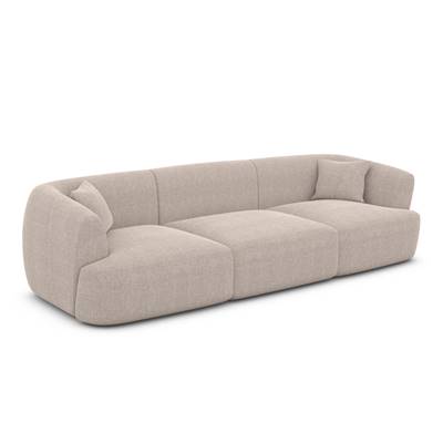 Gankeri canapé 3 places en tissu texturé beige